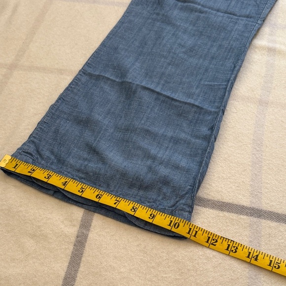 Pilcro Blue Tencel Linen Wide Leg Chambray Pants - Picture 14 of 14